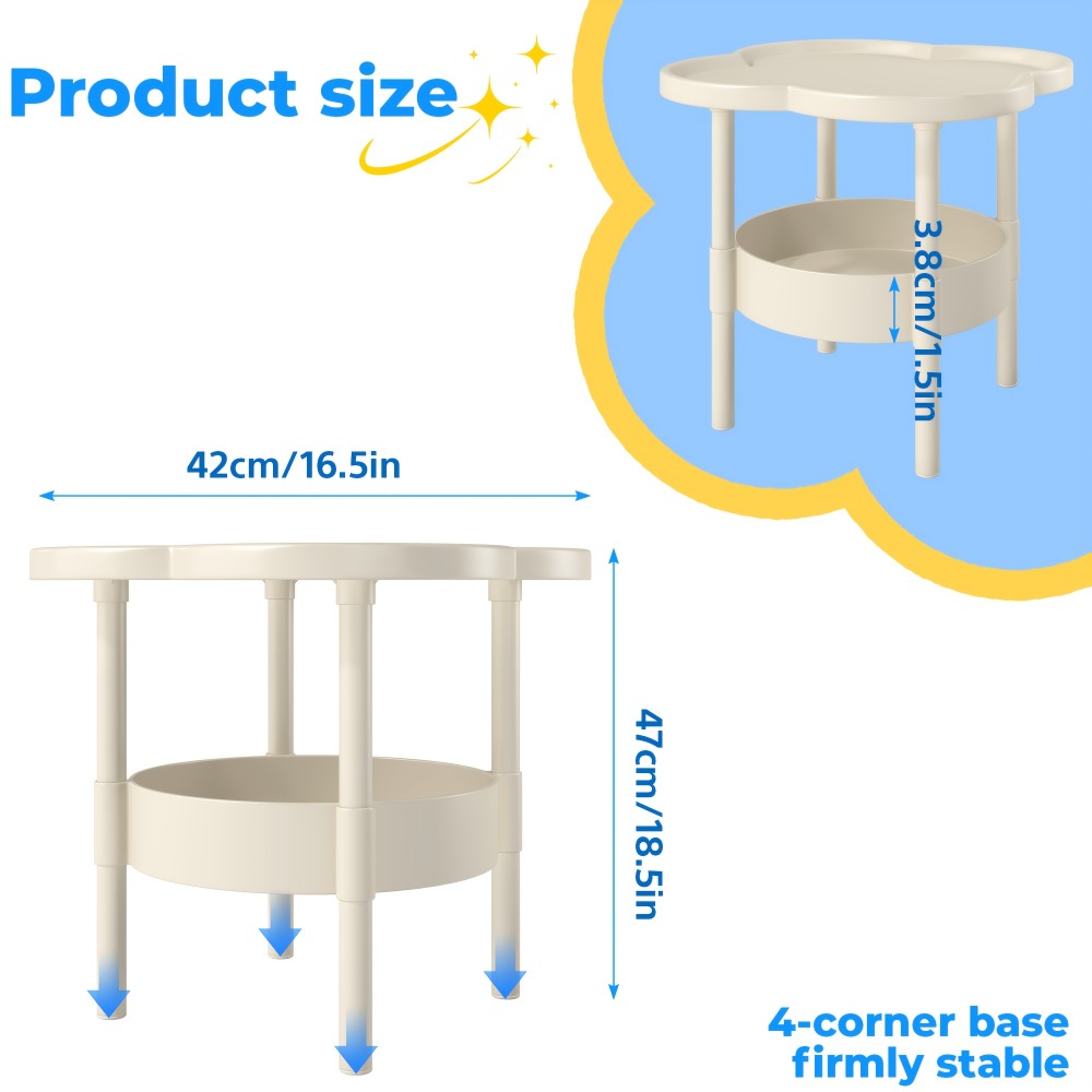 2-Tier Round Side Table with Open Shelves for Work, Display, and Everyday Use detail image - detail view 15