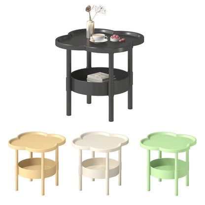 2-Tier Round Side Table with Open Shelves for Work, Display, and Everyday Use detail image - detail view 17