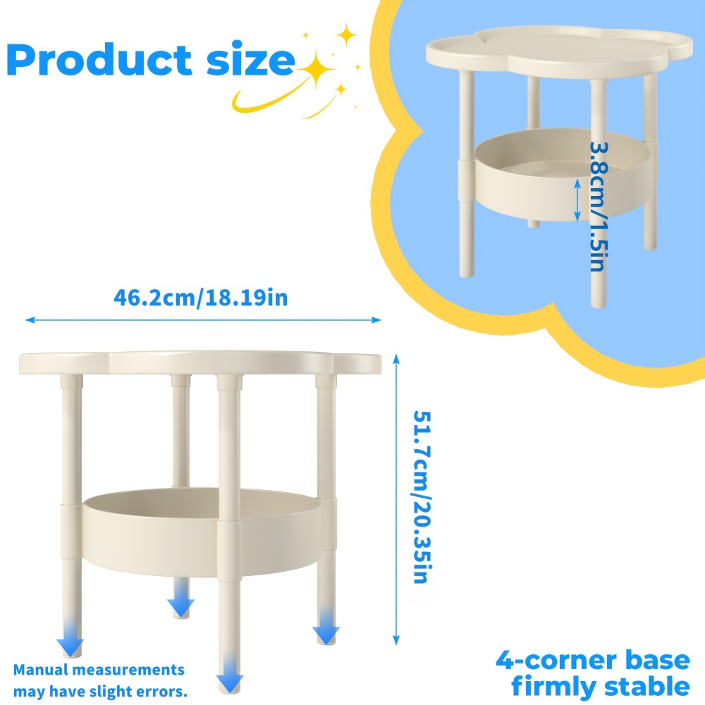 2-Tier Round Side Table with Open Shelves for Work, Display, and Everyday Use detail image - detail view 4