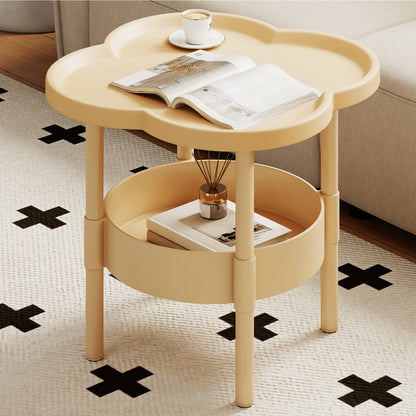 2-Tier Round Side Table with Open Shelves for Work, Display, and Everyday Use detail image - detail view 5