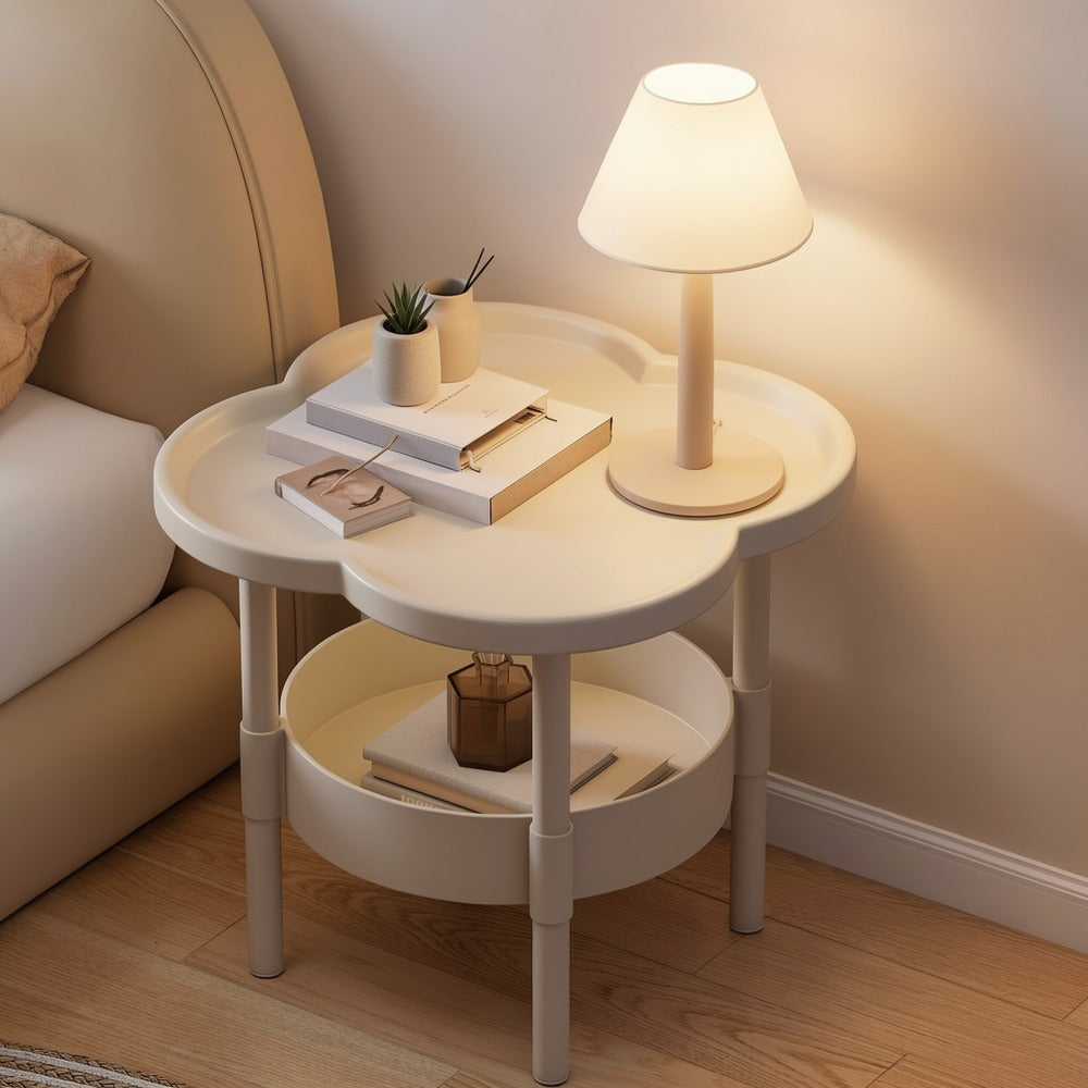 2-Tier Round Side Table with Open Shelves for Work, Display, and Everyday Use detail image - detail view 9