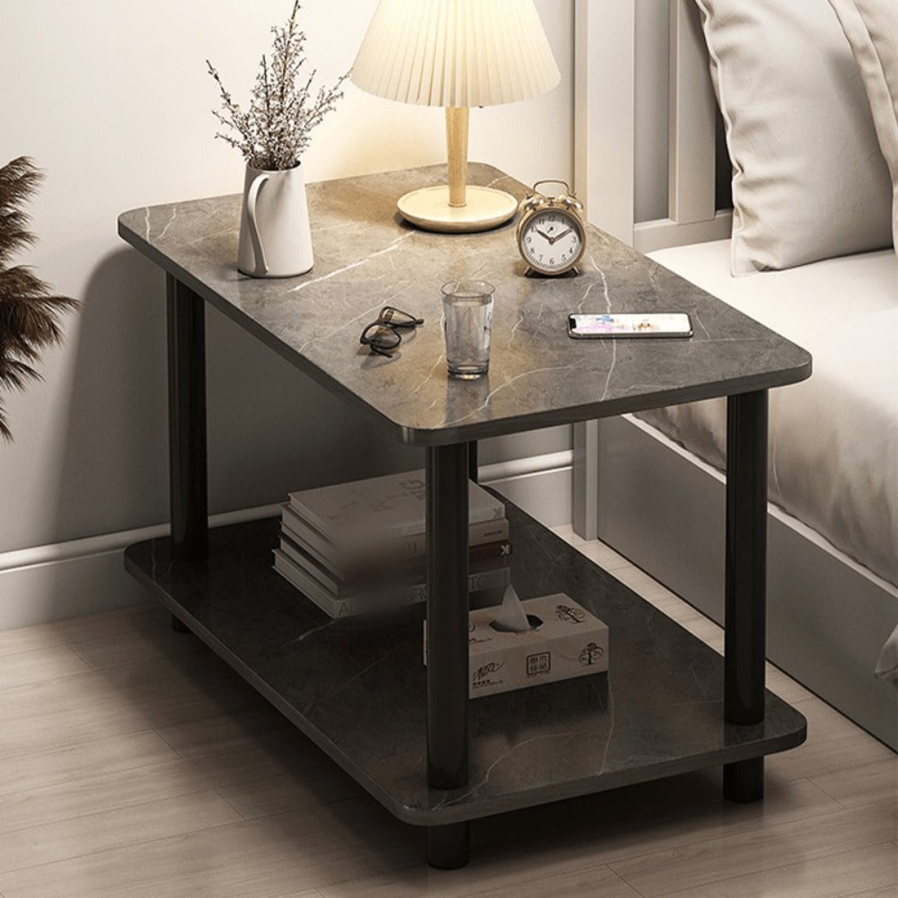 2-Tier Space-Saving Side Table, Bedside End Table for Work, Display, and Everyday Use detail image - detail view 6