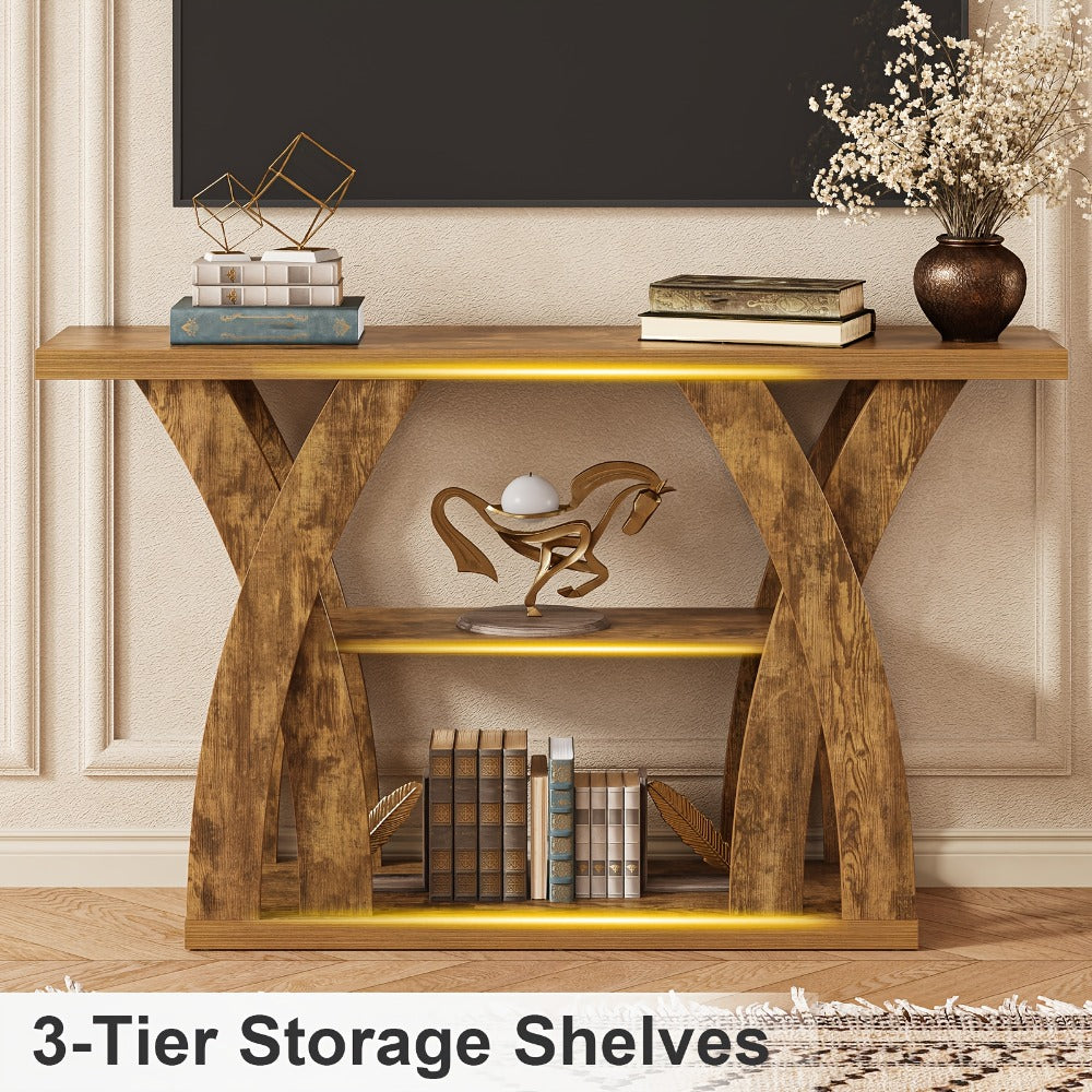 2-Tier Wood Console Table, Narrow Entryway Table for Work, Display, and Everyday Use detail image - detail view 8