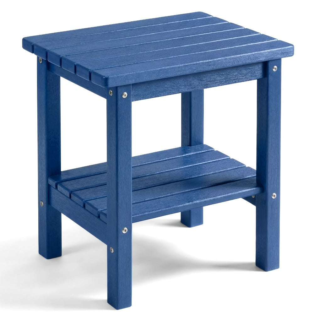 2-Tier Wood Outdoor Side Table, Outdoor Accent Table for Patio detail image - detail view 9