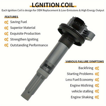 Ignition Coil & Iridium Spark Plug Kit 8-Pack for 2011-2020 Ford F-150 Mustang Lobo 5.0L V8 UF622 SP411 Direct Fit OEM Replacement Pure Copper Wire Coil