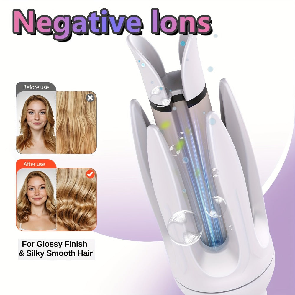 Automatic Hair Curler 28mm Barrel Negative Ion Technology 4 Temperature Settings Fast Heating Portable Travel Hair Curling Wand for Easy Curls Women Gift