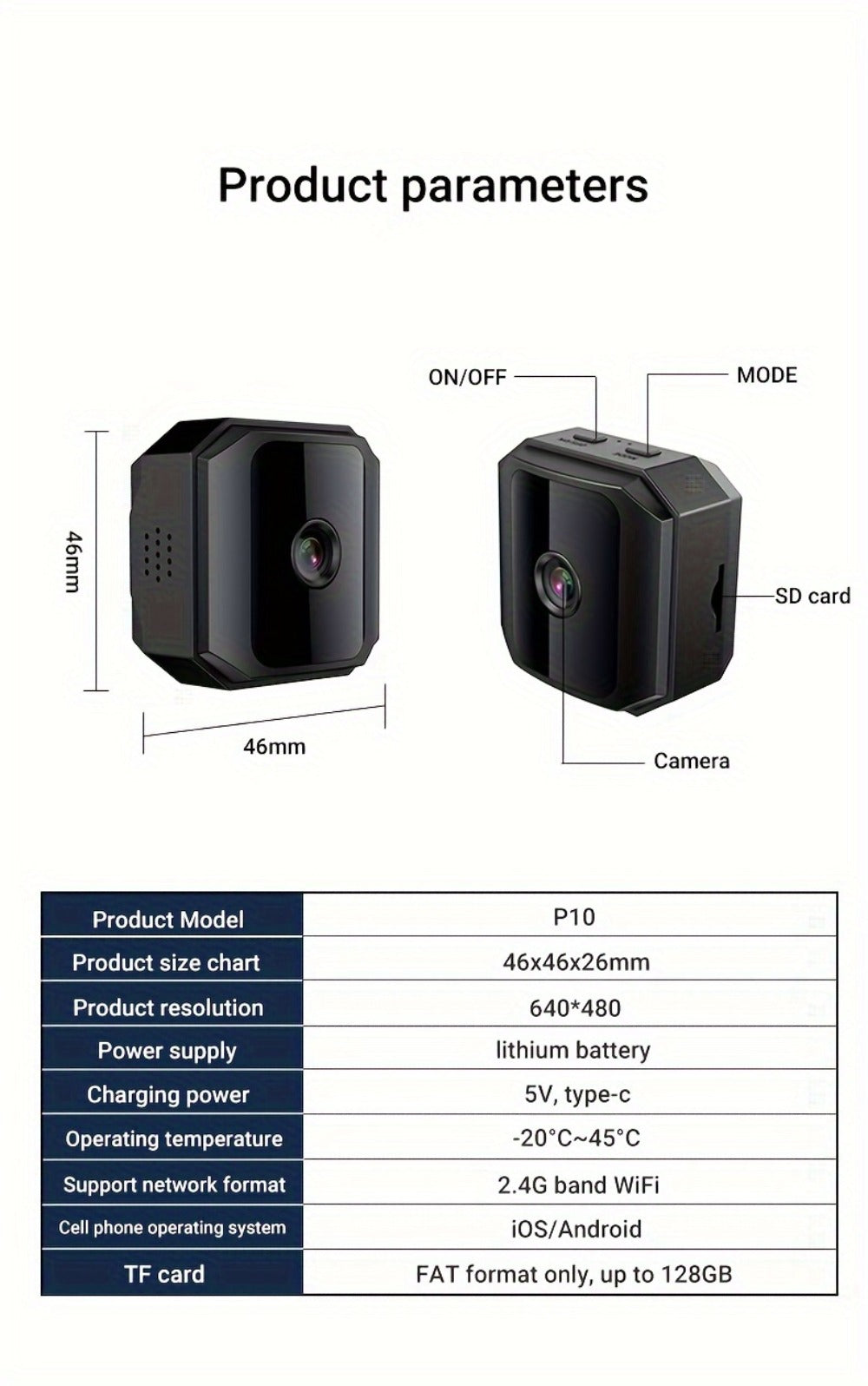 Indoor Security Camera with Built-In AP Hotspot, Color Night Vision, Two-Way Audio and Four Model Options