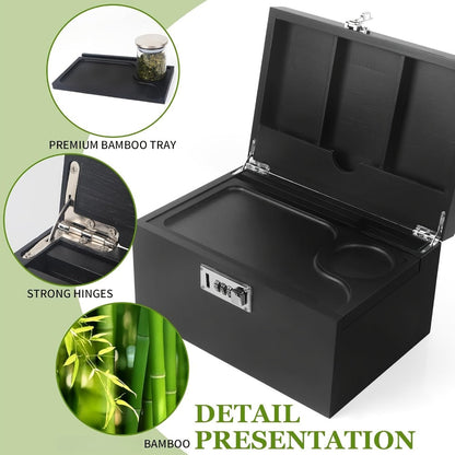 Locking Compartment Storage Box with Sliding Tray, Three Jars, Three Tubes and Cleaning Brushes