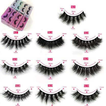 DD Curl False Eyelashes Multipack with 20 Pairs across Five Mixed Styles in Glitter-Top Round Cases