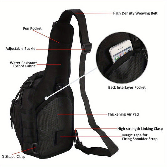 Tactical Sling Backpack – Foldable Crossbody Chest Bag for Men & Women, Large Capacity, Multi-Functional Shoulder Pack for Hiking, Travel, Fishing & Daily Commute
