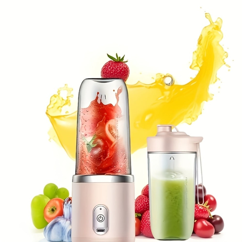 Portable Blender Personal Smoothie Blender USB Rechargeable 6-Blade 13.5oz Travel Cup Mini Blender for Shakes Fruit Juice – Kitchen Home Gym Travel Use