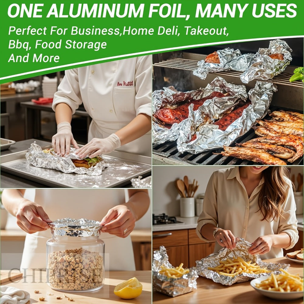 200-Count Pre-Cut Aluminum Foil Sheets, 9 x 10.75 Inch Pop-Up Box for Cooking and Food Storage