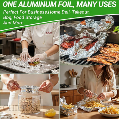 200-Count Pre-Cut Aluminum Foil Sheets, 9 x 10.75 Inch Pop-Up Box for Cooking and Food Storage