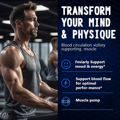Men's Vitality Booster Gummies – Shilajit, Maca & Longjack Formula – Daily Energy, Mood & Performance Support for Men – Fast-Acting Blueberry Flavor Multivitamin Gummies for Men & Women