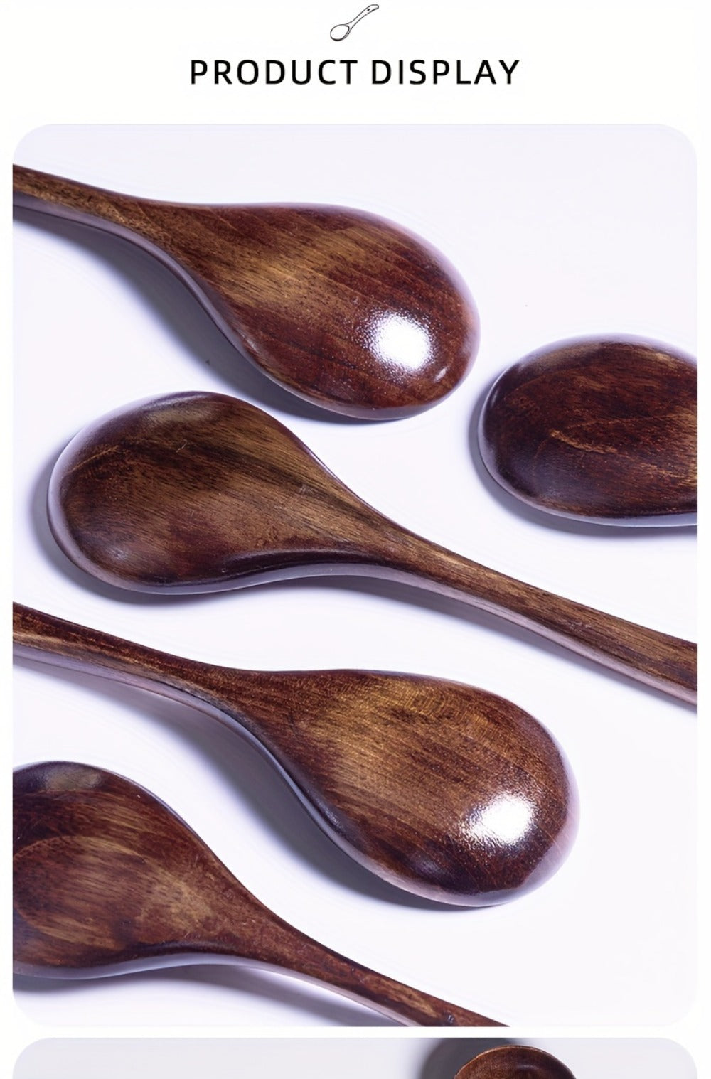 Wooden Spoons for Eating 8pcs – 7.28 Inch Small Wood Teaspoons for Stirring Coffee, Tea, Honey, Cooking & Serving Soup Dessert, Wooden Spoon Set