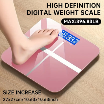 Square Digital Bathroom Scale in Black or Pink with Basic, No-Battery and USB-Charging Options