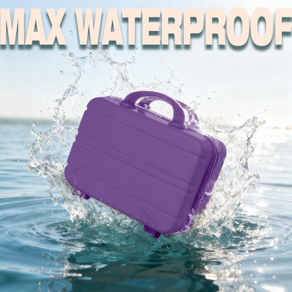 Hard Shell Makeup Travel Case Waterproof Pressure-Proof Portable Cosmetic Suitcase with Elastic Band Luggage Attachment Carry-On Organizer for Women Travel Camping Gym 30x25x15cm