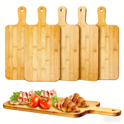 Cutting Board Acacia or Bamboo-Style Handle Boards in Five or Ten-Piece Sets, 15.7 x 7.8 Inches
