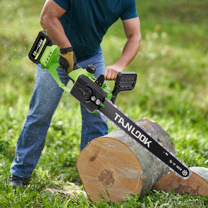 Cordless Electric Chainsaw – Battery Powered, Portable Chain Saw for Tree Pruning, Wood Cutting, Garden & Yard