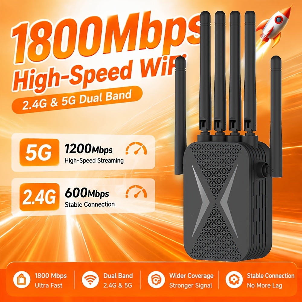 Wall-Piercing WiFi 6 Extender with 6 Antennas, Portable Wide Coverage Repeater, Stable Connection for Home Office Coffee Shop Co-Working Space, All Smart Routers Compatible, Multiple Editions