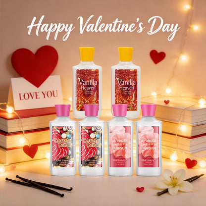 Scented Body Lotion in Japanese Cherry Blossom, Vanilla Heaven or Cotton Candy Bottles and Two-Piece Sets