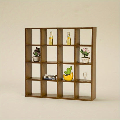 1:12 Scale 16-Compartment Dollhouse Display Cabinet in Four Finishes for Adult Miniature Dioramas
