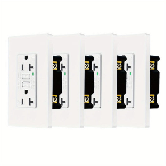 GFCI Outlet 20 Amp Tamper Resistant WR Weather Resistant with Wall Plate ETL Listed LED Indicator Test Reset Button Ground Fault Circuit Interrupter for Bathroom Kitchen Garage 2 4 6 10 20 Pack Black White