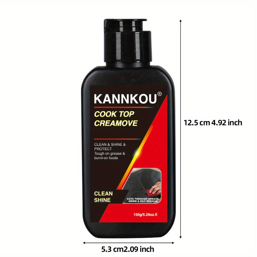 150g KANNKOU Cook Top Creamove Black Bottle with Flip-Top Cap for Cooktop Cleaning and 12.5cm Height
