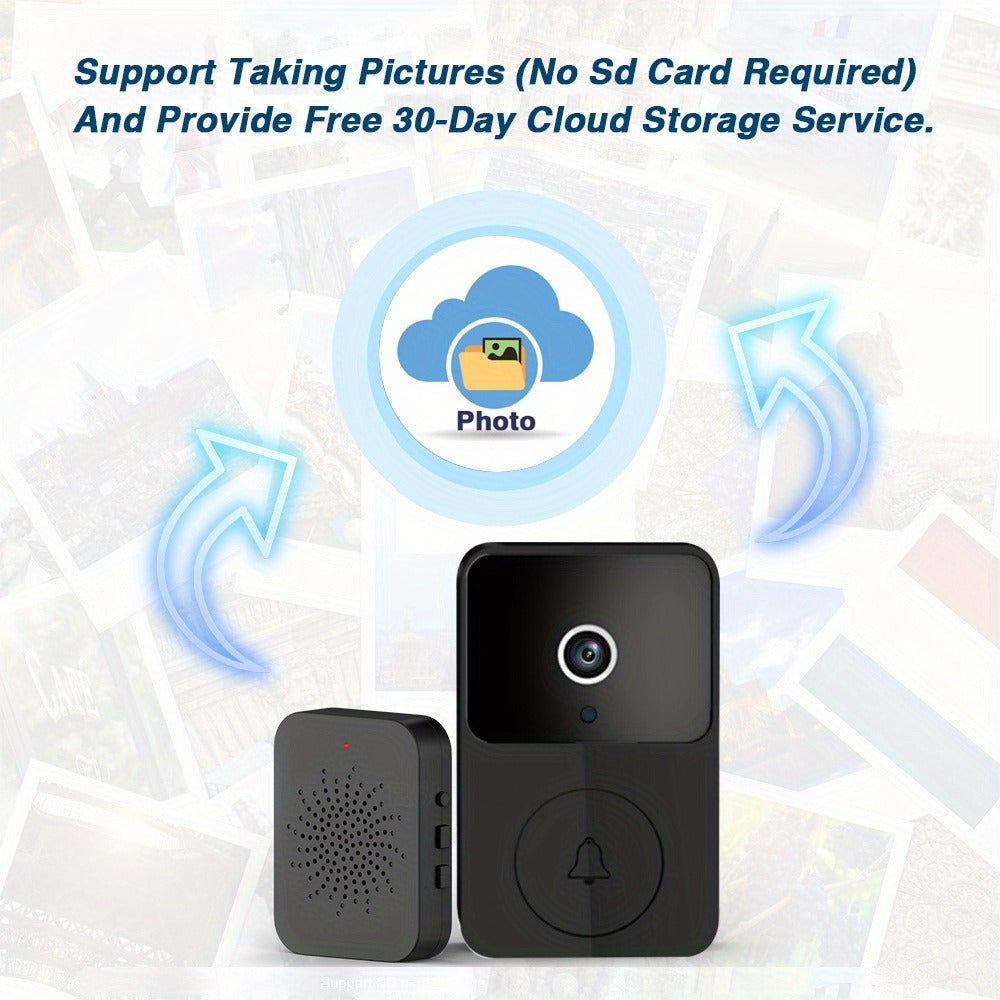 Voice Change Doorbell Camera Wireless HD 960P – Night Vision, Two-Way Audio, Motion Alert Push Notification, 2.4GHz WiFi, Rechargeable Battery, Remote Mobile View, Single or 2-Pack, Black White
