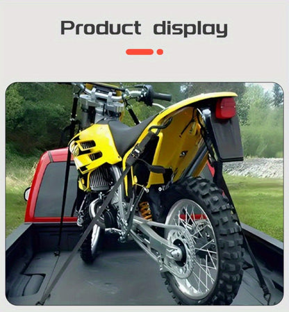 Ratchet Tie-Down Straps with Auto-Retract & Speed Control – Heavy-Duty Cargo Securing Kit with Hooks & Storage Bag | Motorcycle Transport, Towing & Truck Bed Load Securing