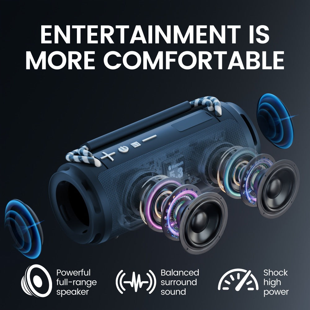 RGB Portable Bluetooth Speaker HD Sound Carry Strap Rechargeable Wireless Speaker Durable Design for Sports Home Party Travel Valentine Anniversary Gift