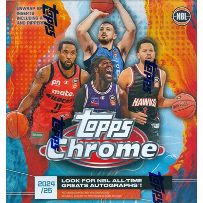 Sports Trading Cards, 2024-25 Topps Chrome NBL Basketball Mega Box with 60 Cards Across 10 Packs