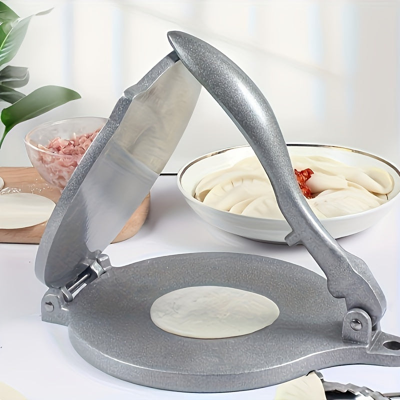 Tortilla Press 8 Inch Aluminum Alloy Adjustable Thickness Heavy Duty Tortilladora for Flour Corn Tortillas Roti Chapati Quesadilla Taco Maker Kitchen Cooking Tool Push Type Control