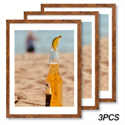 Picture Frames 12x16 Set of 3 – Classic Wood Poster Frames, Horizontal & Vertical Wall Hanging, Multi-Color Options for Bedroom Office Living Room Gallery Wall Decor