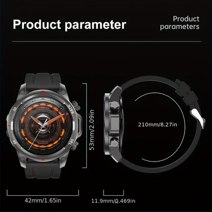 GPS NFC Smartwatch for Men – AI Voice Calling, 360×360 HD Screen, Built-in Compass, Motion Trajectory, Heart Rate Sleep Fitness Tracker – Outdoor Sports Watch Black Silver Steel