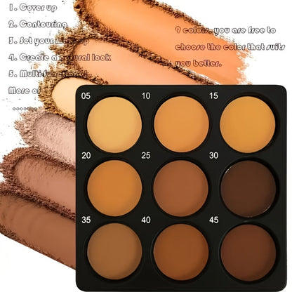 Matte Contour Palette 9 Colors Face Contouring Bronzer Kit Deep Brown Tones Buildable Blendable Multi-Use multi-use Sculpting Makeup for