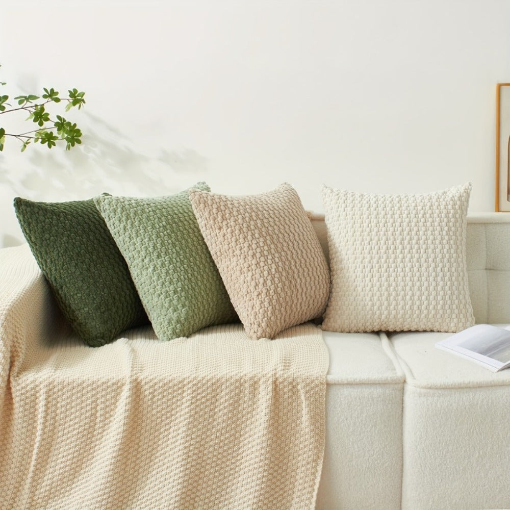Velvet Throw Pillow Covers 4-Pack 20x20 Inch - Double-Sided Soft Cushion Covers with Zipper Closure, Machine Washable Decorative Pillowcases for Sofa Couch Bed Chair & Modern Home Decor
