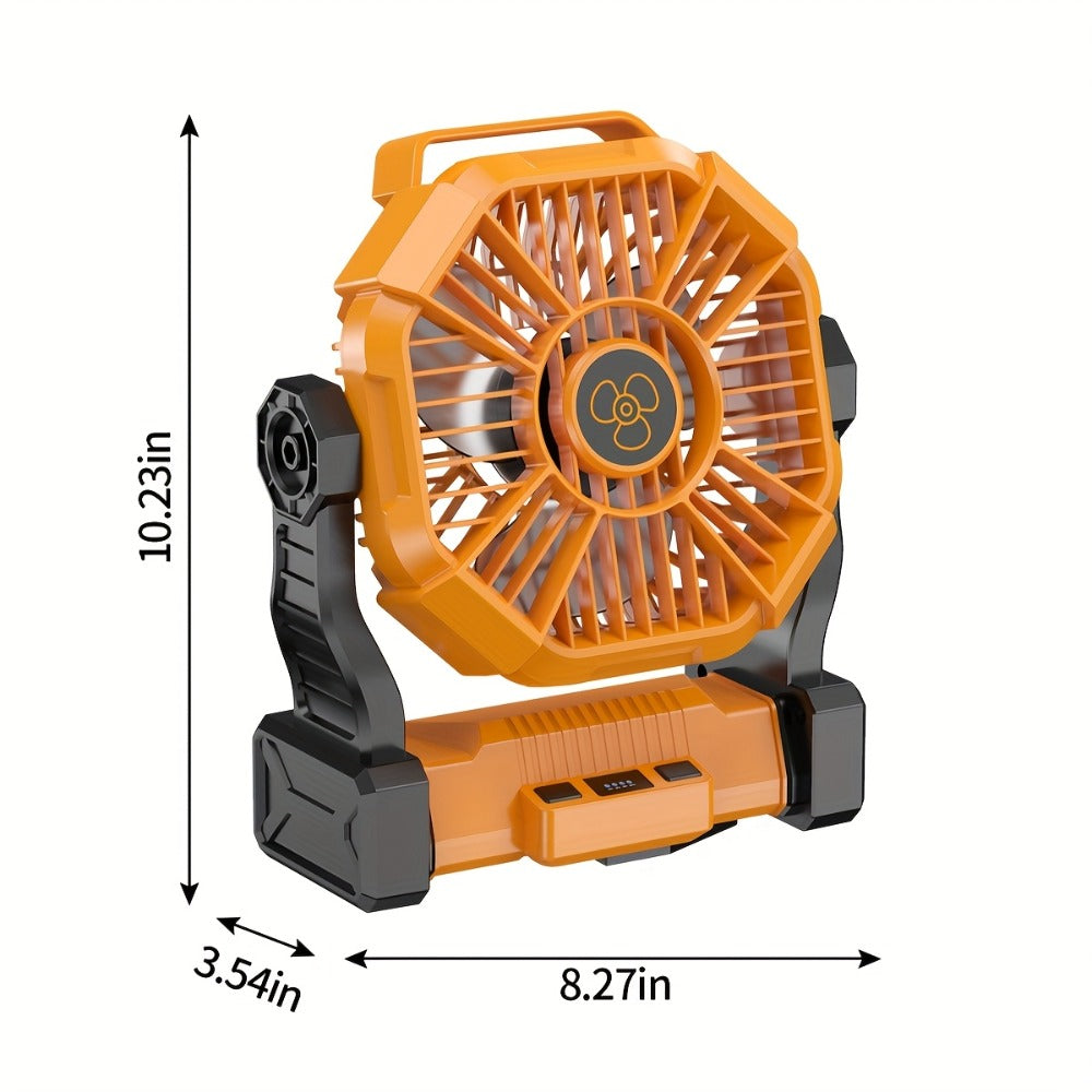 20000mAh-Label Camping Fan with Hanging Hook, LED Lantern and Six Color Checkout Options Pictured