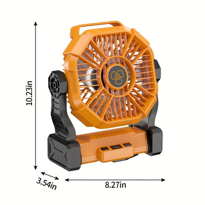 20000mAh-Label Camping Fan with Hanging Hook, LED Lantern and Six Color Checkout Options Pictured