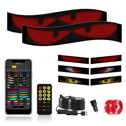 Devil Eye LED Headlight Panels 2 Pack Flexible RGB Matrix App & Remote Control - USB 5V for an Everyday Personal Care Routine