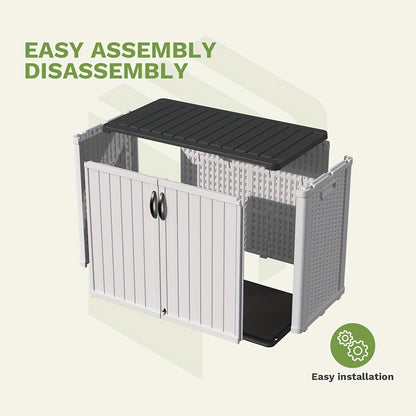 Resin Outdoor Storage Cabinet and Shelf Options in White or Beige with 4 x 2 Ft Shed Sizes