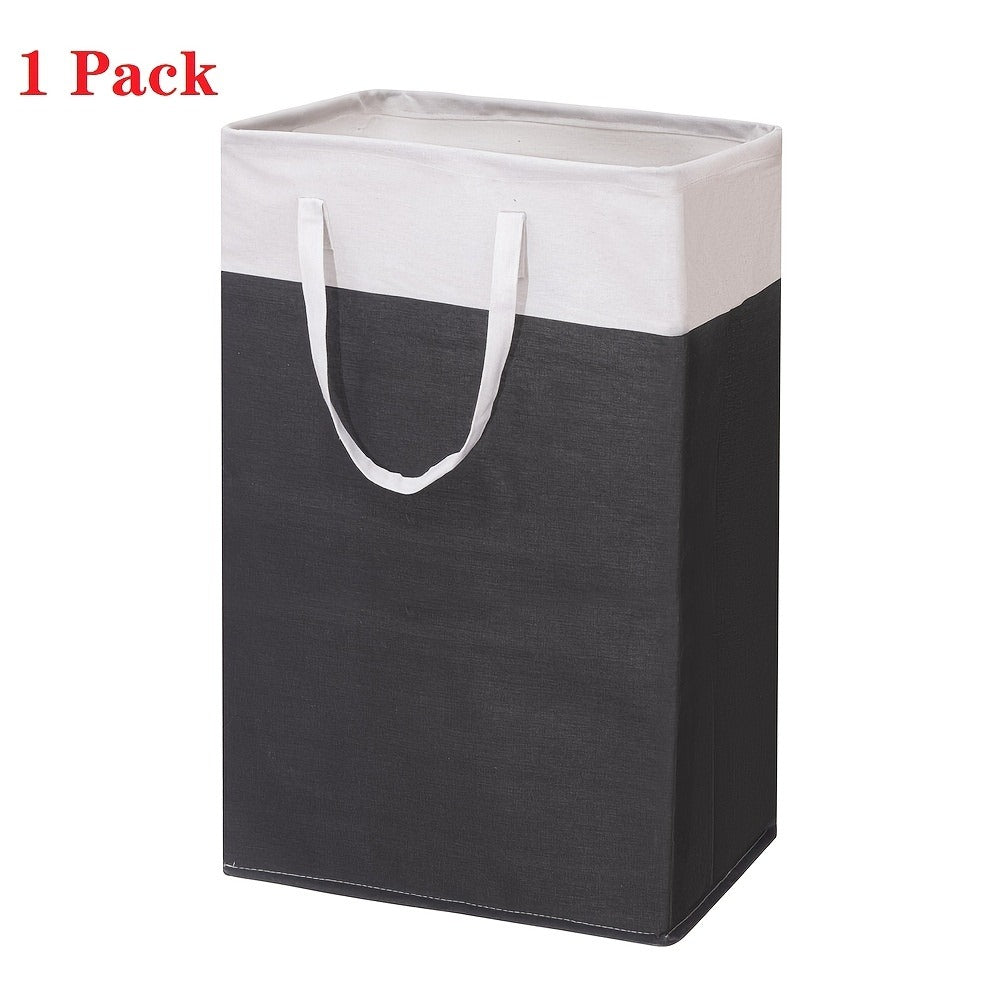 Laundry Hamper Collection in Black or Gray Lidded Styles and One- or Three-Pack Foldable Basket Options