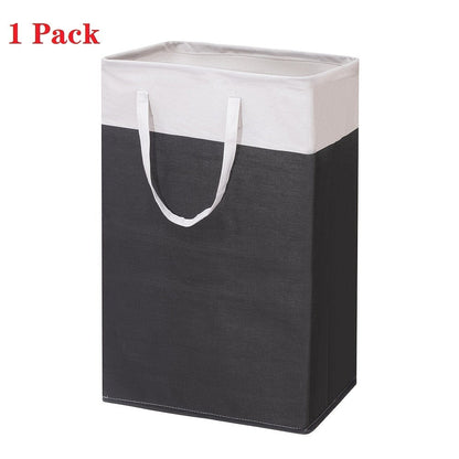 Laundry Hamper Collection in Black or Gray Lidded Styles and One- or Three-Pack Foldable Basket Options