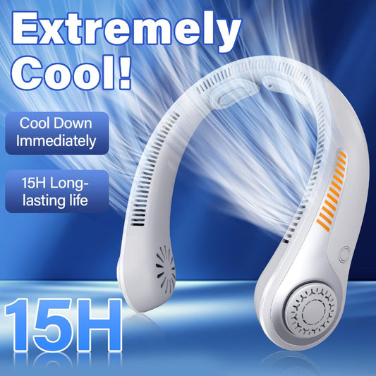 Bladeless Neck Fan USB Rechargeable | 5-Speed Quiet Portable Personal Cooling Fan for Office, Travel & Outdoor Use – Hands-Free Wearable Design, Long Battery Life, Multiple Colors
