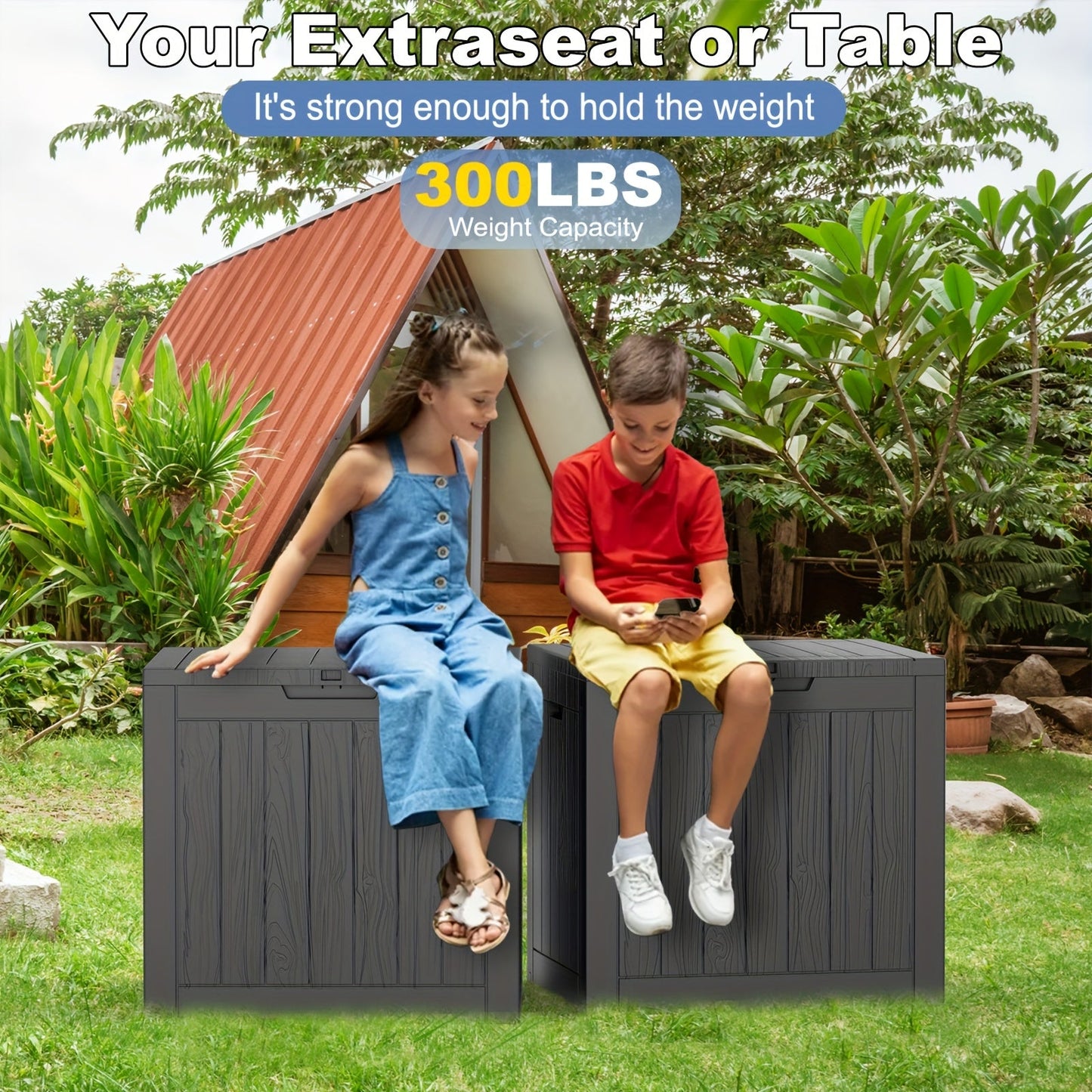 Outdoor Storage Box | Lockable Weatherproof Deck Box Patio Garden