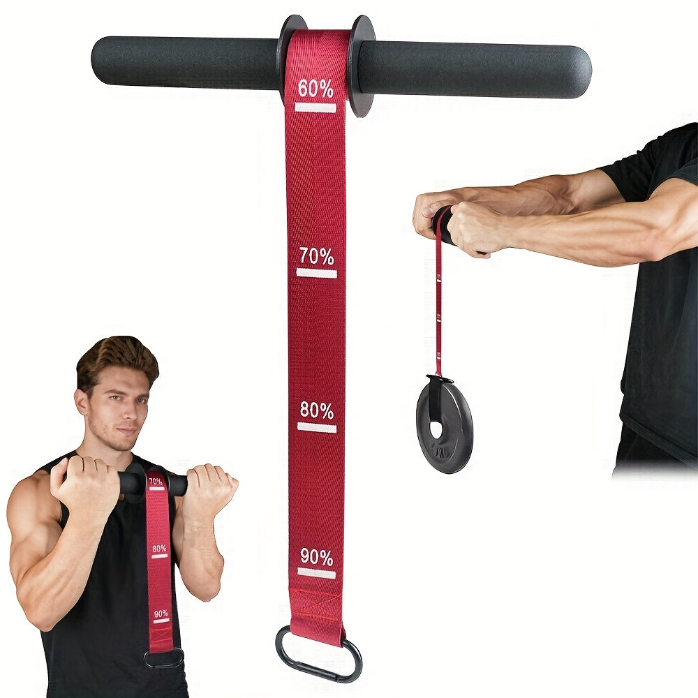 Fitness Equipment Wrist Roller Bar with Hanging Strap, Four Marked Grip Levels and 12.6-Inch Handle