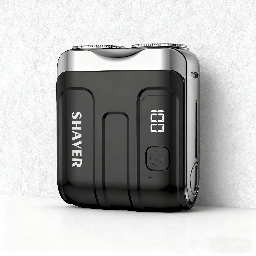 Electric Shaver Mini Dual-Head Rotary Razor with USB Charging, One-Button Control and Eleven Style Options