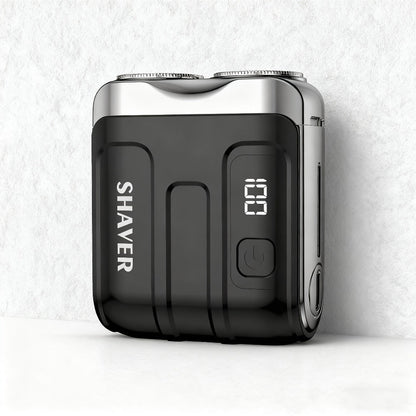 Electric Shaver Mini Dual-Head Rotary Razor with USB Charging, One-Button Control and Eleven Style Options