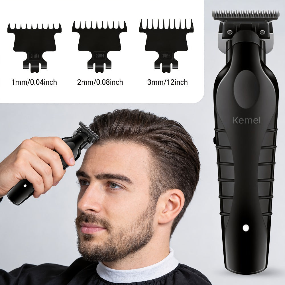 USB Rechargeable Hair Clipper KM-2299 Professional Electric Hair Trimmer Oil Head Fade Carving Clipper for Men Barber Salon