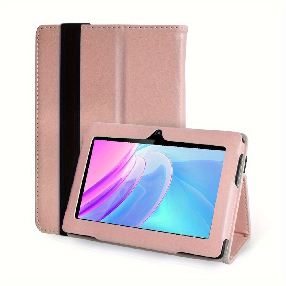 Android 11 Tablet 7 Inch with Case Included, Quad-Core HD IPS Display 2GB RAM 32GB ROM, Dual Camera Wi-Fi, Lightweight Portable Tablet PC for Browsing Streaming Reading Everyday Use – Pink Black Orange White